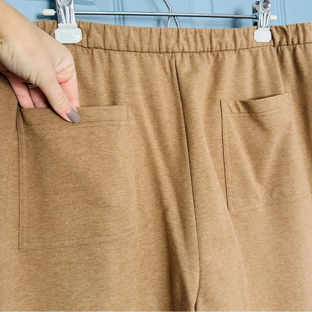 Lafayette 148 New York Webster Ultra Comfort French Terry Tan Pants Sepia Brown - Picture 14 of 16